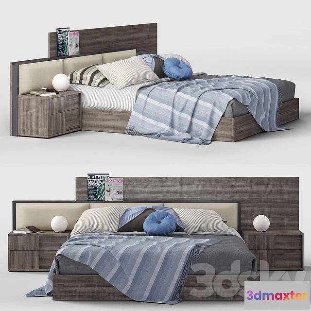 1548237 - Bed Status Futura Gray 3D Max