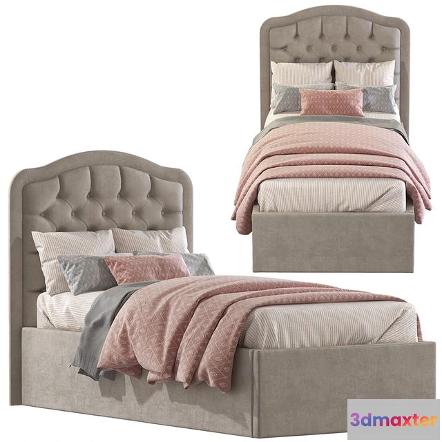1548241 - Bed with soft headboard 2 3D Max