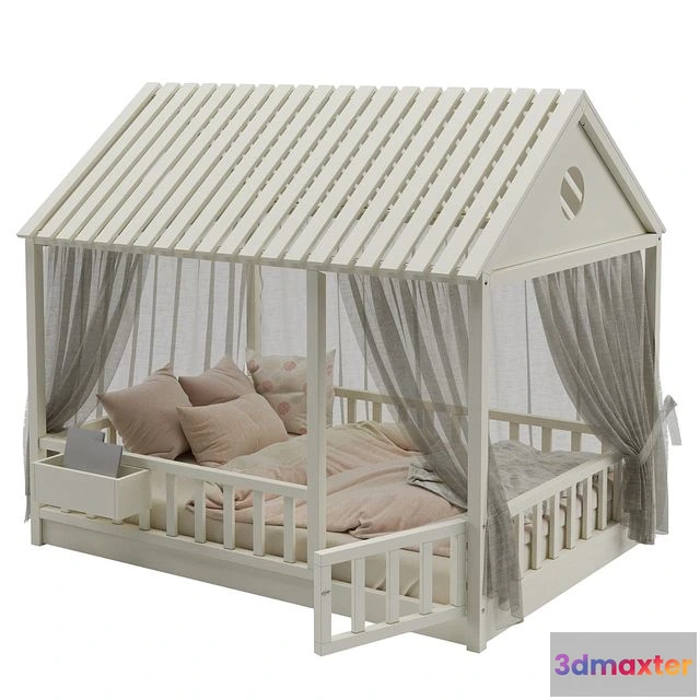 1548465 - Children’s bed with columns No. 3 3D Max