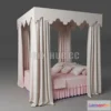 1554807 - Bed with a rectangular canopy 3D Max