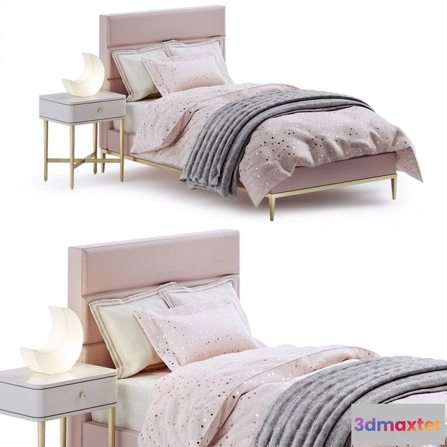 1555609 - RH Pfeiffer velvet bed 3D Max