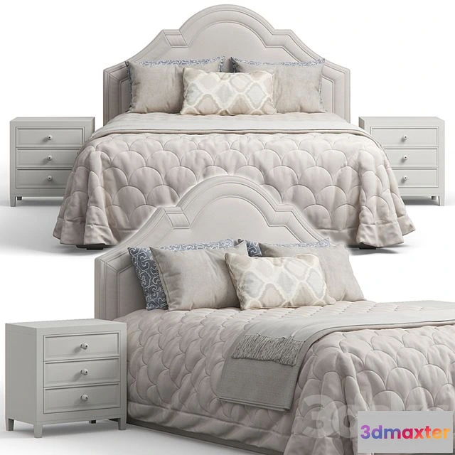 1556519 - Queen Madison Crown Headboard Bed 3D Max