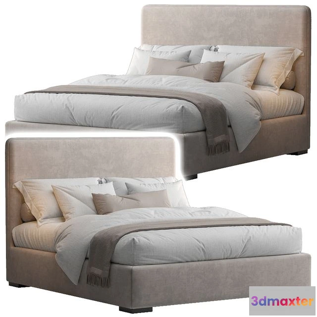 1558277 - BED BARDO DUE BY MERIDIANI 3D Max