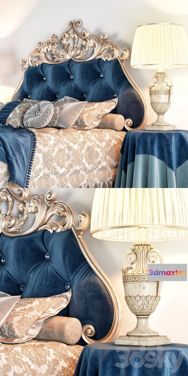 1560092 - Bed Bolzan Letti Velvet 3D Max