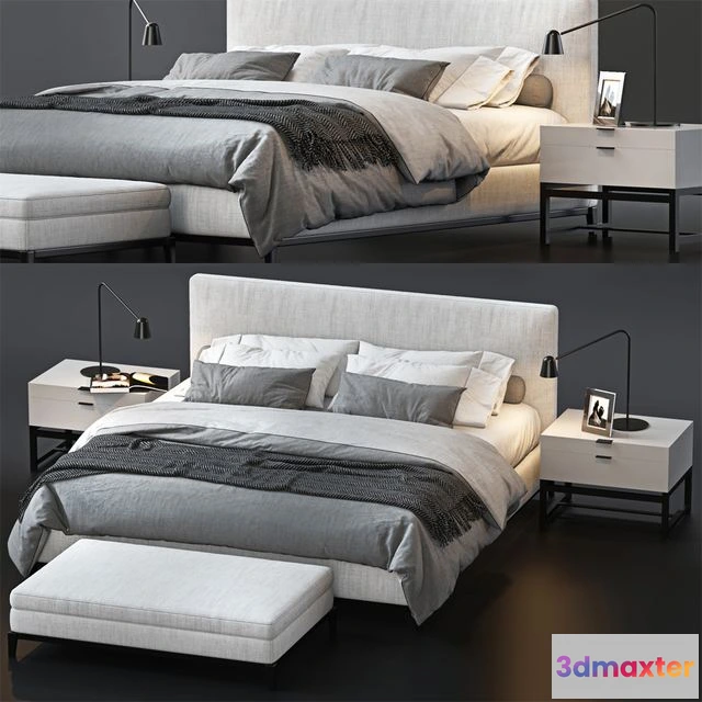 1560094 - BED BY MINOTTI 5 3D Max