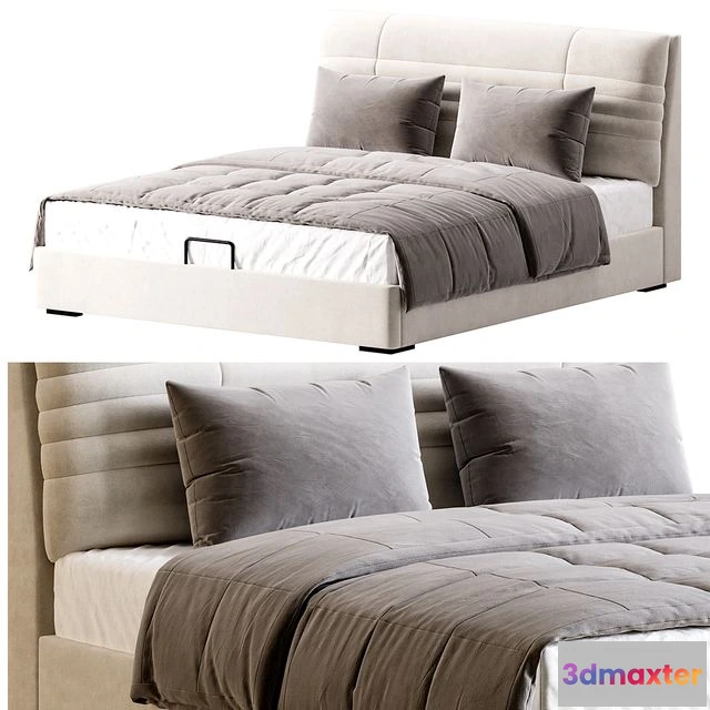 1561138 - Beige Upholstered Modern Headboard 3D Max