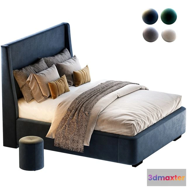 1561932 - Bed Defense 160 Velvet Grey 3D Max