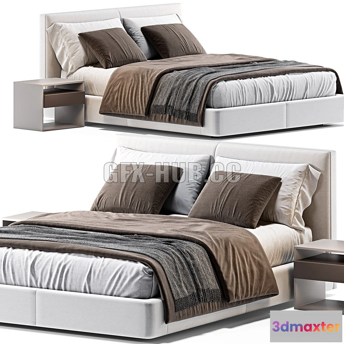 1563470 - B&B Italia Richard Double Bed 3D Max