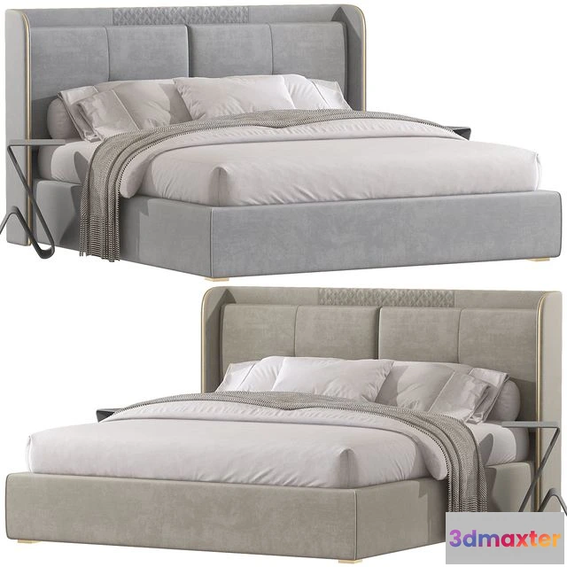 1566622 - White Wingback Bed 102 3D Max