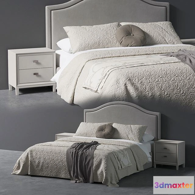 1566882 - Beverly Queen Headboard Bed 3D Max