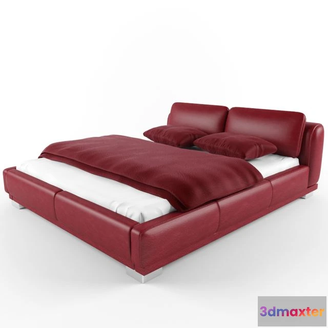 1568706 - Red Leather Bed 3D Max