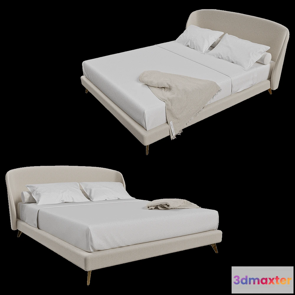 1614971 - SCAPPINI HOME  - Bed Wave 3D Max