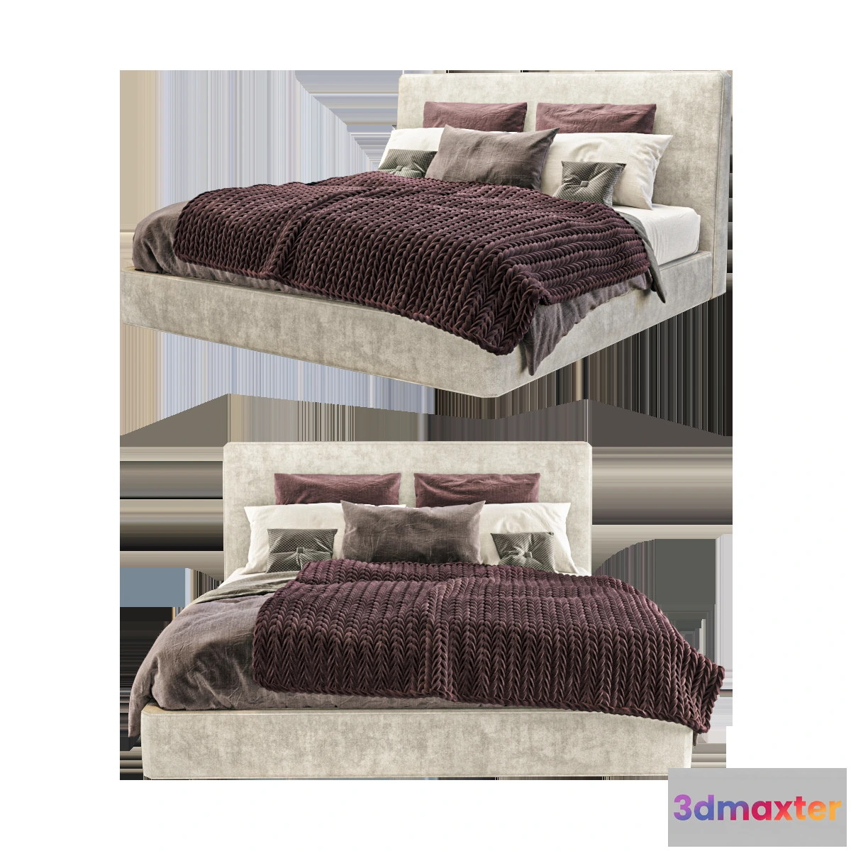1615097 - furniture - Bed Powell 3D Max