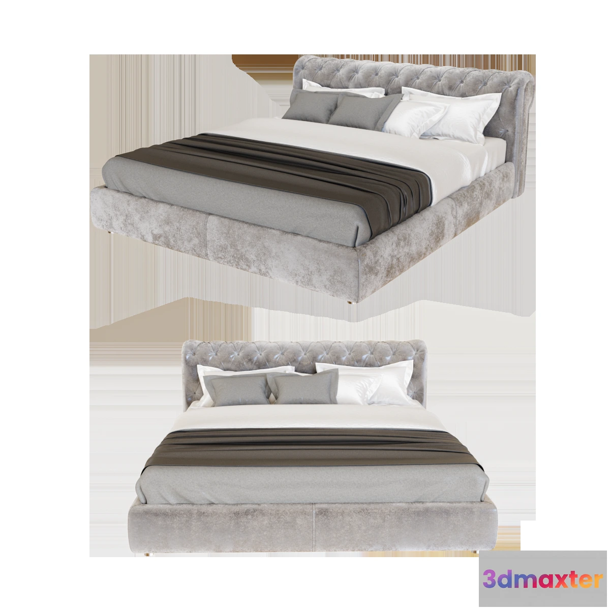 1615215 - furniture - Velvet bed 3D Max