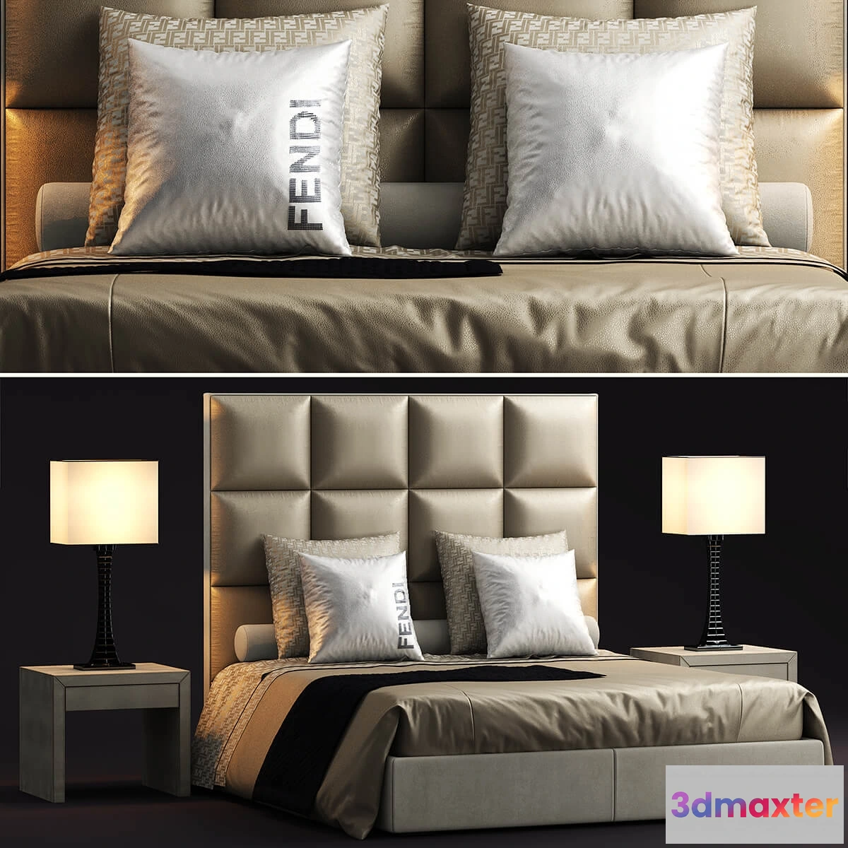 1615821 - furniture - Bed Fendi casa diamante 3D Max