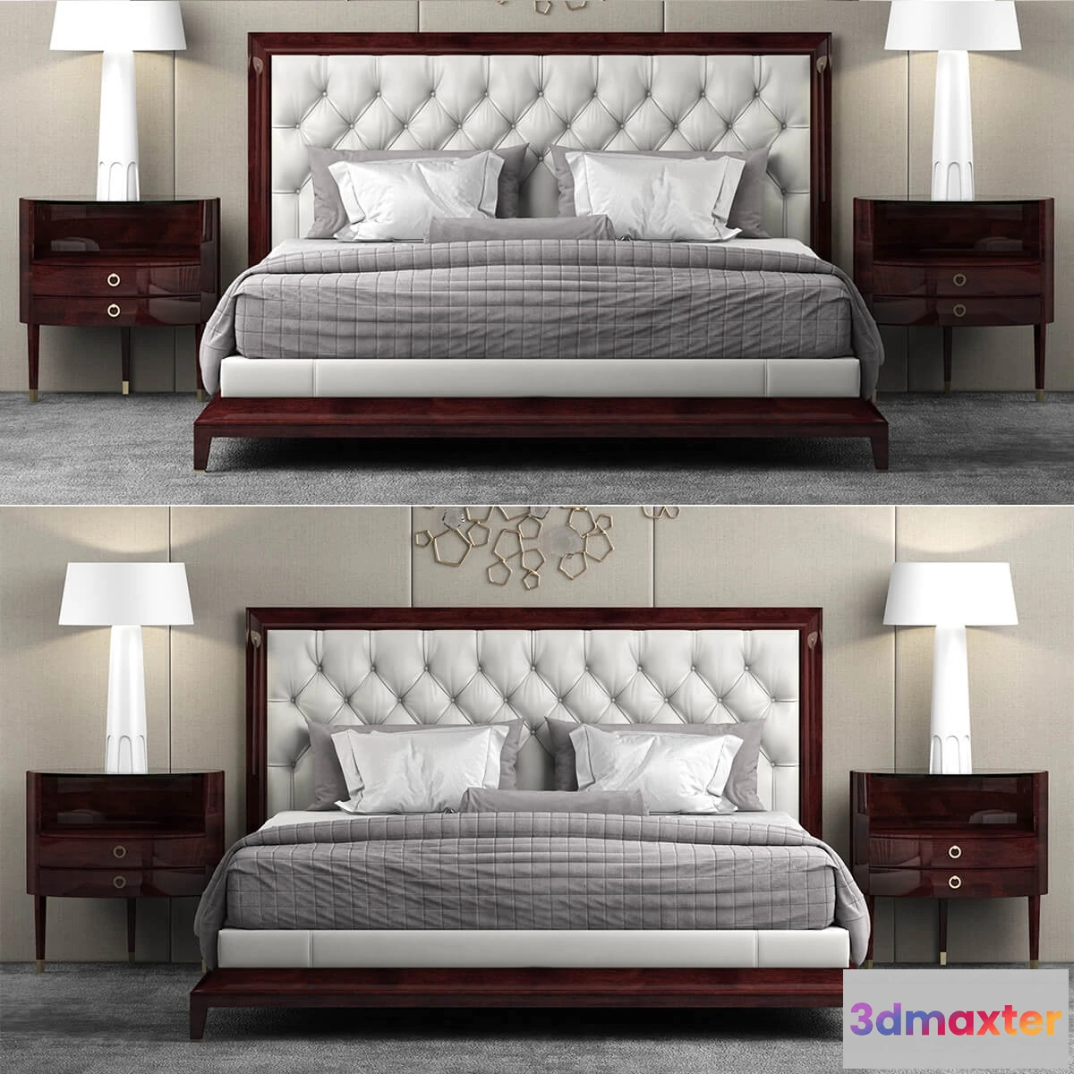 1615895 - furniture - Baker Moderne platform  bed 3D Max