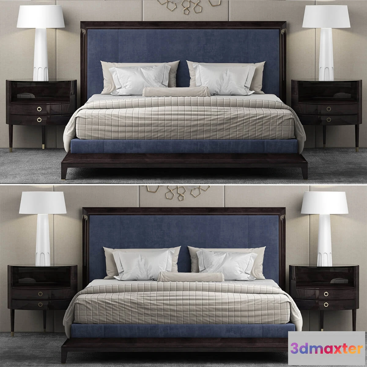 1615907 - furniture - Bed baker Moderne platform bed  1 3D Max