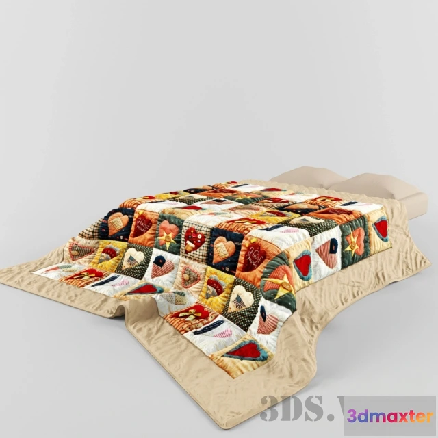 1617460 - furniture - Multi-colored bedspread 3D Max