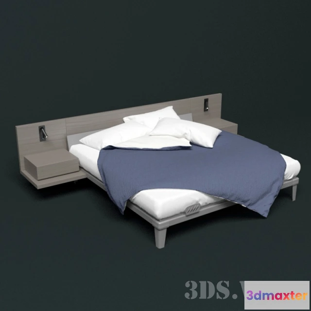 1617890 - furniture - Simple Double Bed 3D Max