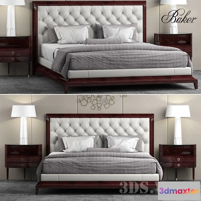 1617920 - furniture - Baker Moderne Platform Bed 3D Max