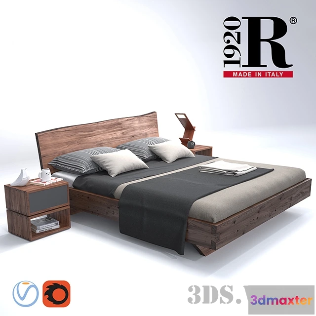 1617960 - furniture - Bed Riva 1920 NATURA 6 3D Max