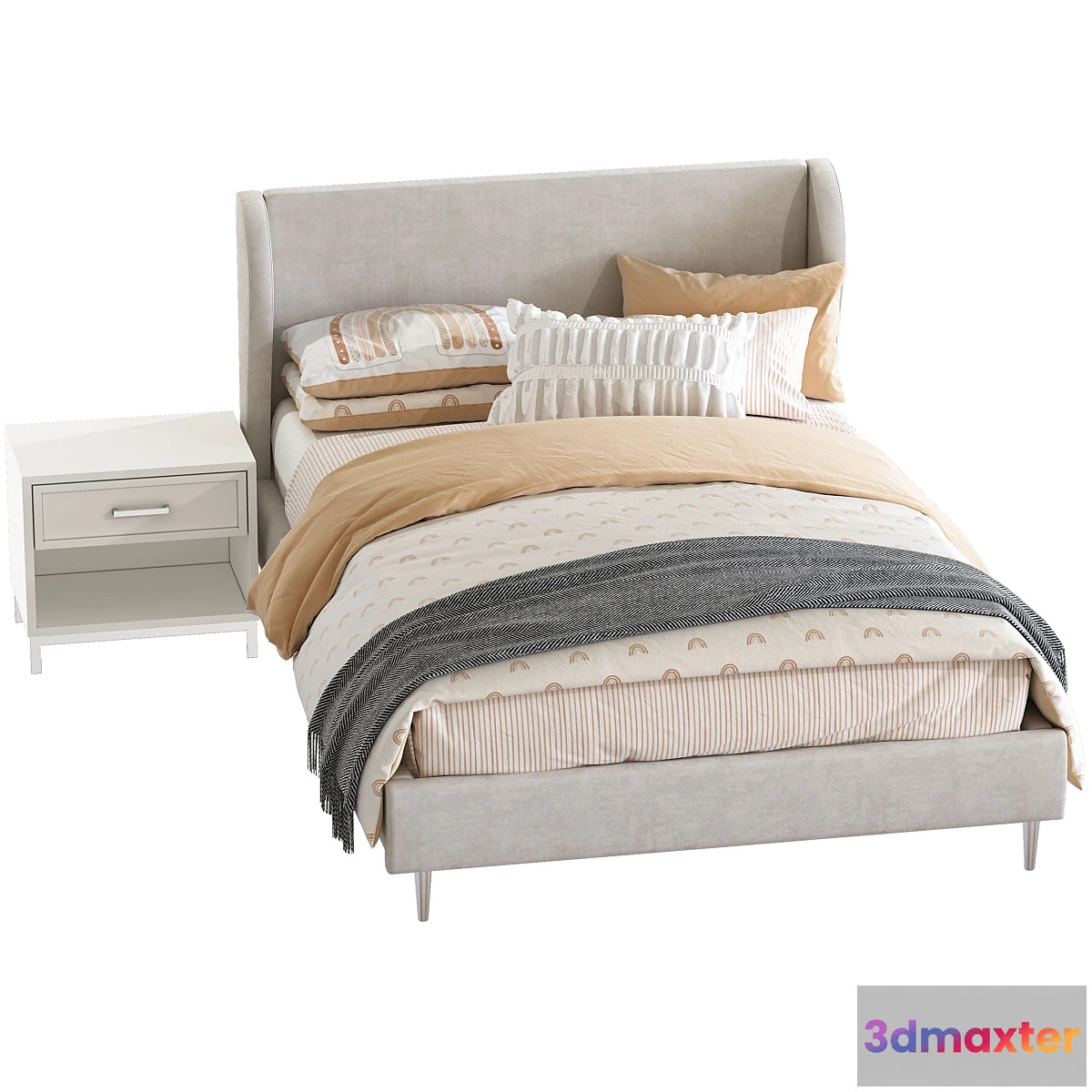 541453 - Bed Wren Wingback Upholstered Bed