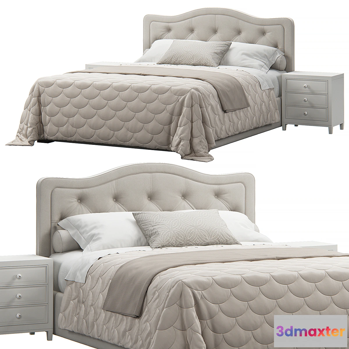 553061 - Allure Diamond Tufted Queen Headboard