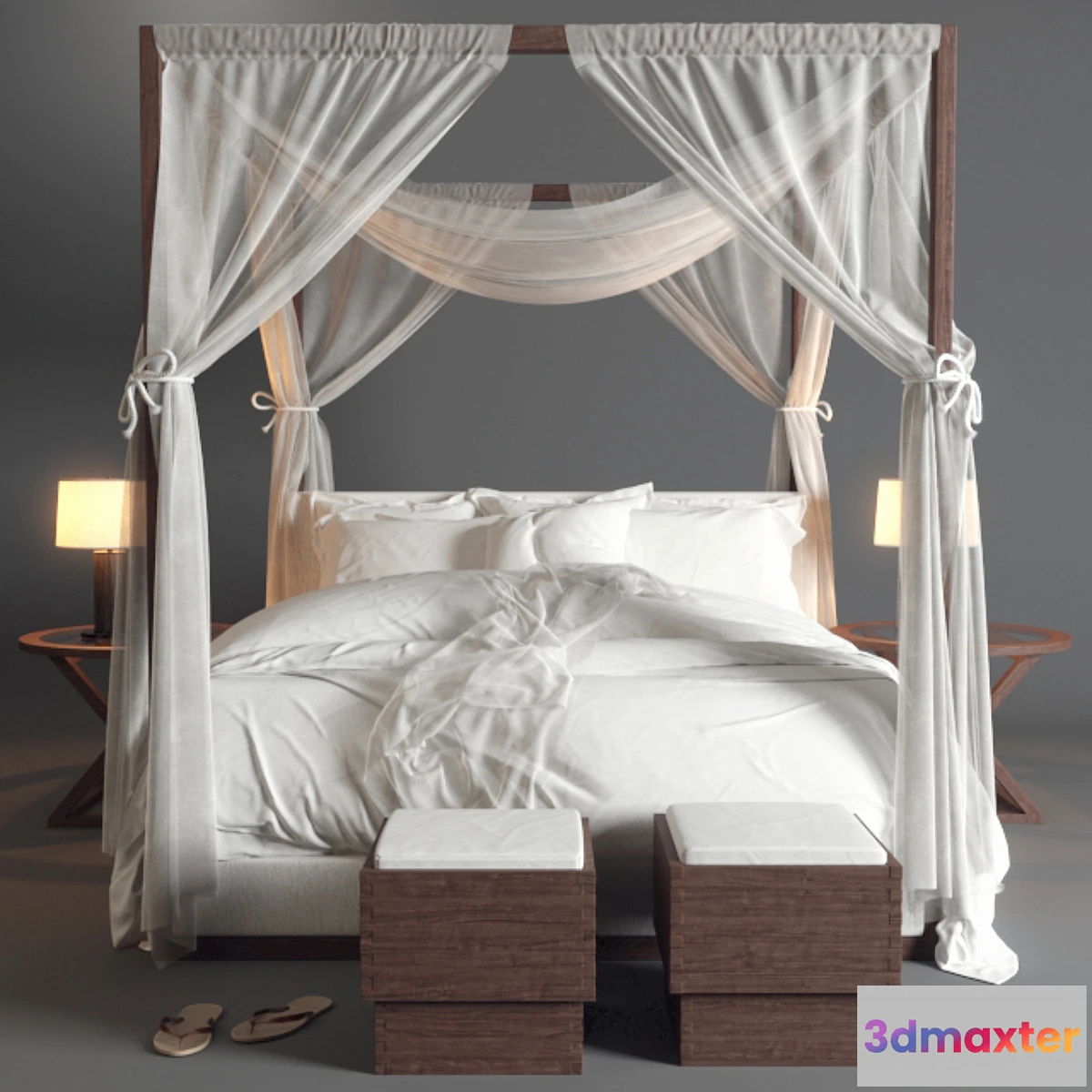 553233 - Desert Modern Canopy Bed Ralph Lauren (vray GGX)