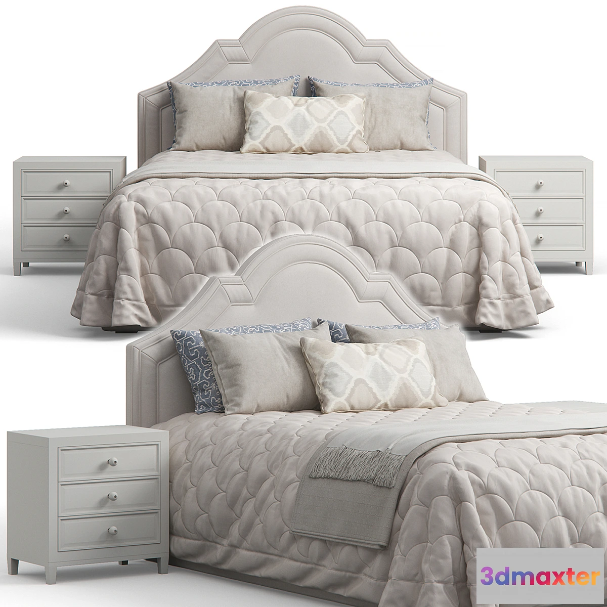 553297 - Queen Madison Crown Headboard Bed