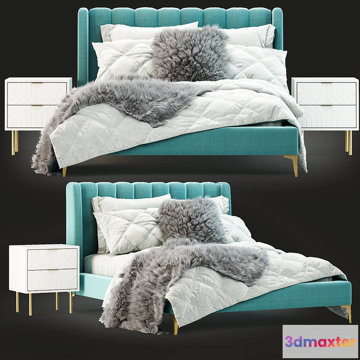 553369 - Pottery Barn Avalon Channel Stitch Bed