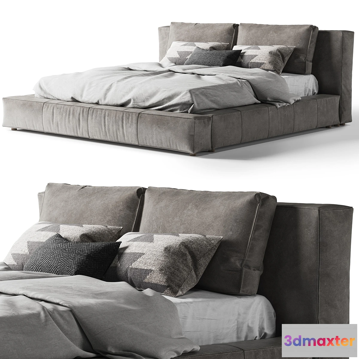 553545 - Restoration Hardware Bed Cloud Leather Platform