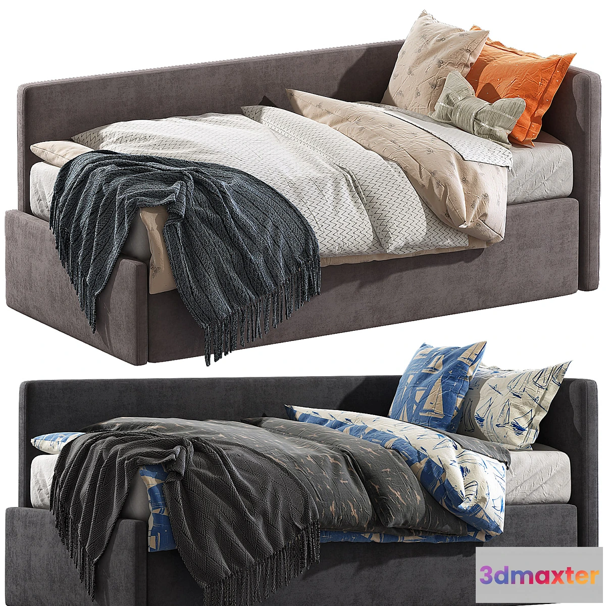 554073 - Childrens bed with decorative pillows