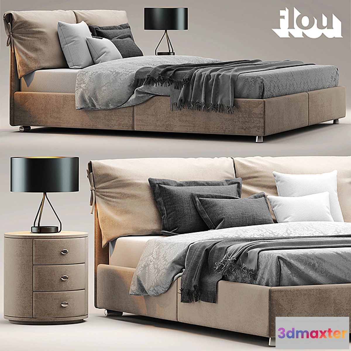 586164 - Bed flou Letto Nathalie