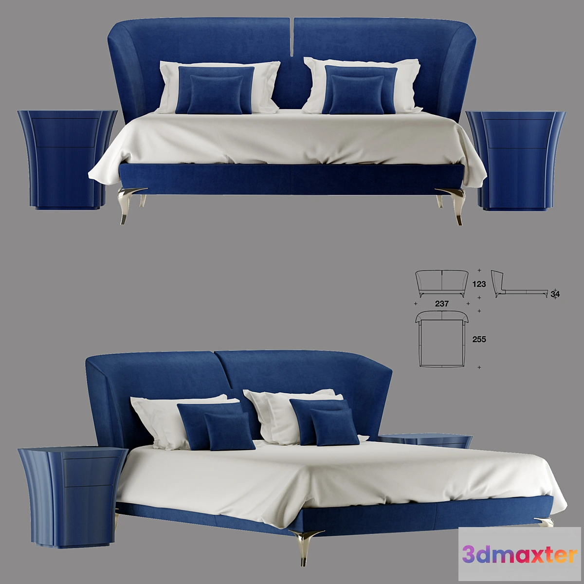 599265 - CONTOUR bed blue