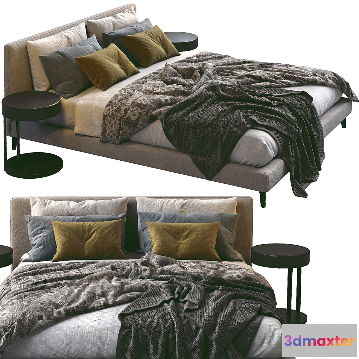 599349 - Meridiani Bed Stone Up