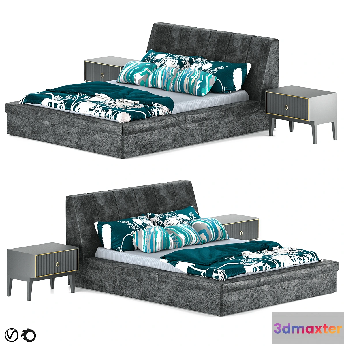 599387 - Ndesign Secret Bed + Nightstands