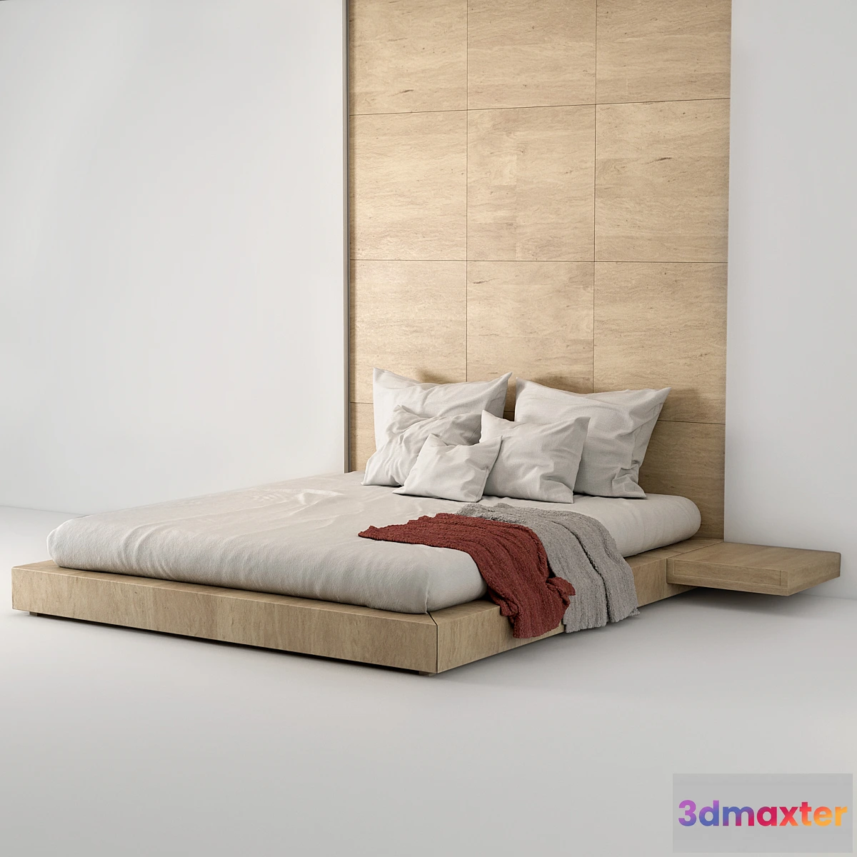 599395 - Wood Queen bed minimal