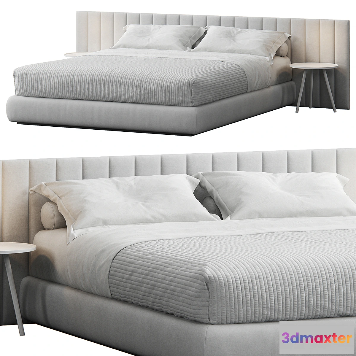 599611 - Modern Striped Headboard Bed
