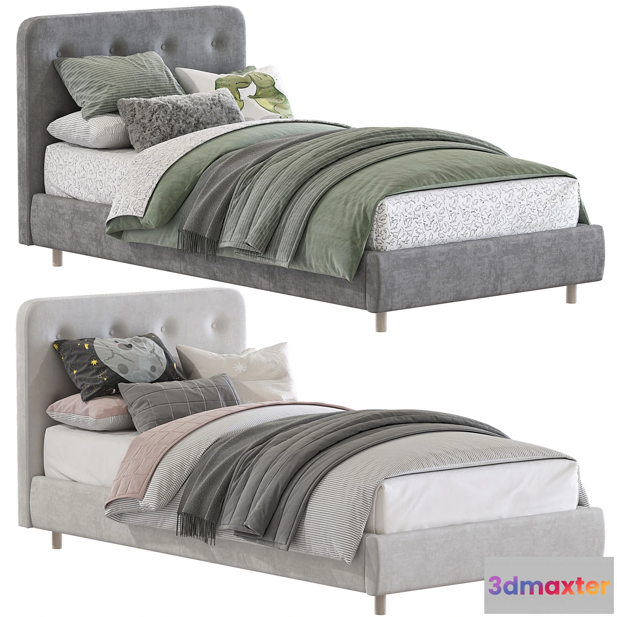 599673 - Bed Miller Tufted Upholstered Bed 2