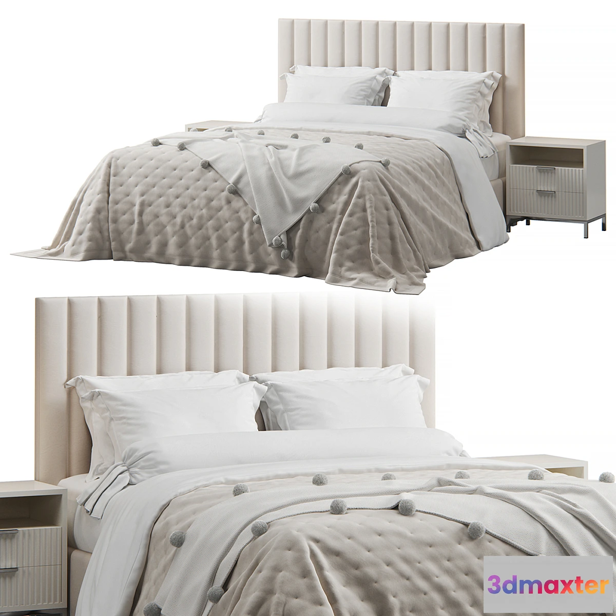 599729 - Kennedy Queen Tufted Headboard Bed