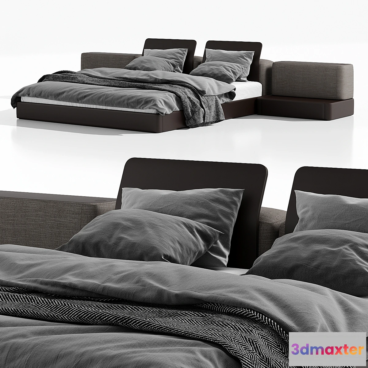 599845 - BASE bed with side tables