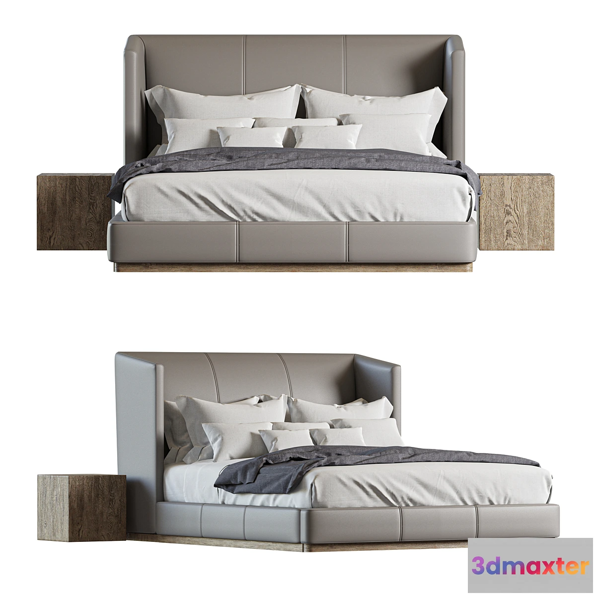 600095 - Rh Alessa Leather Shelter Bed