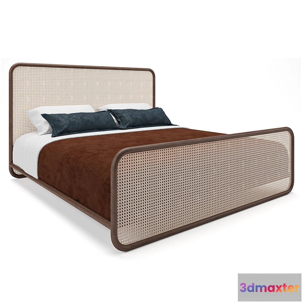 600157 - Retro rattan bed
