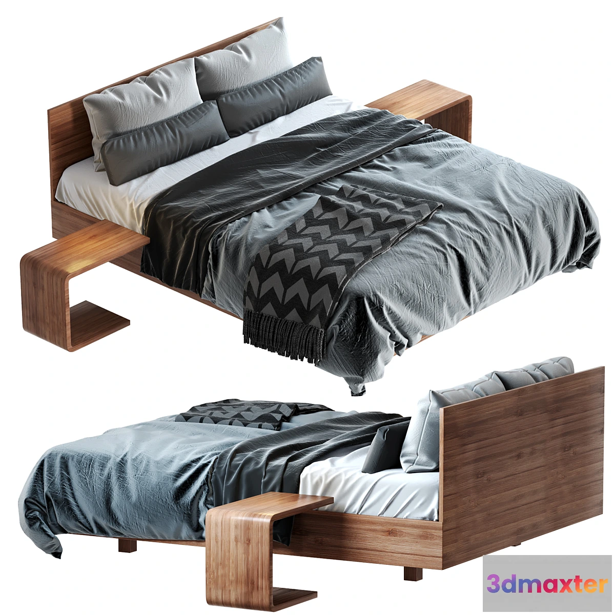 600163 - Zeitraum Simple HI 79 Bed & Waiter Side Table