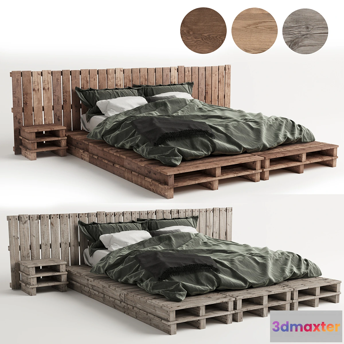 600369 - Wood pallet bed