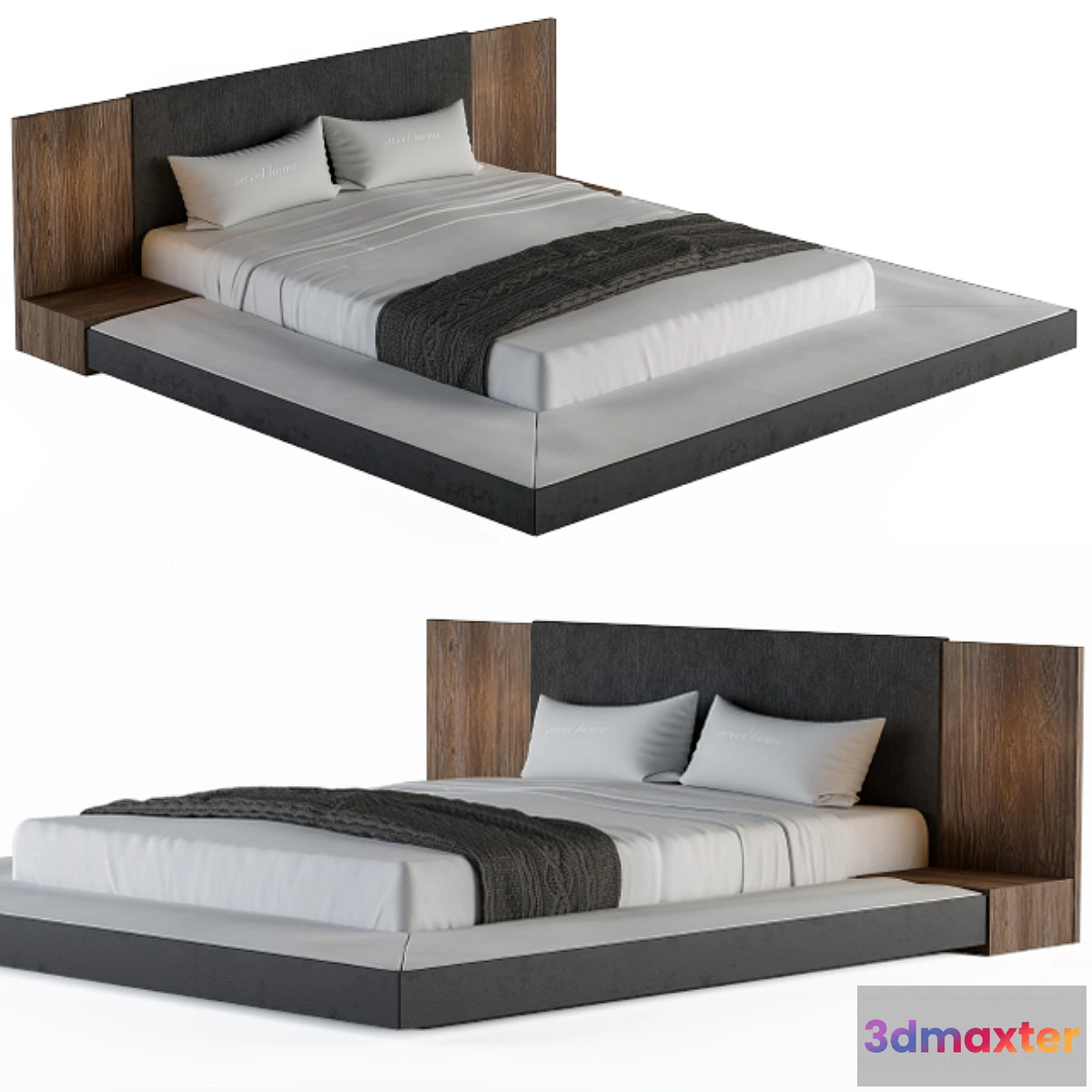 600881 - Veneer Defalco Upholstered Platform Bed