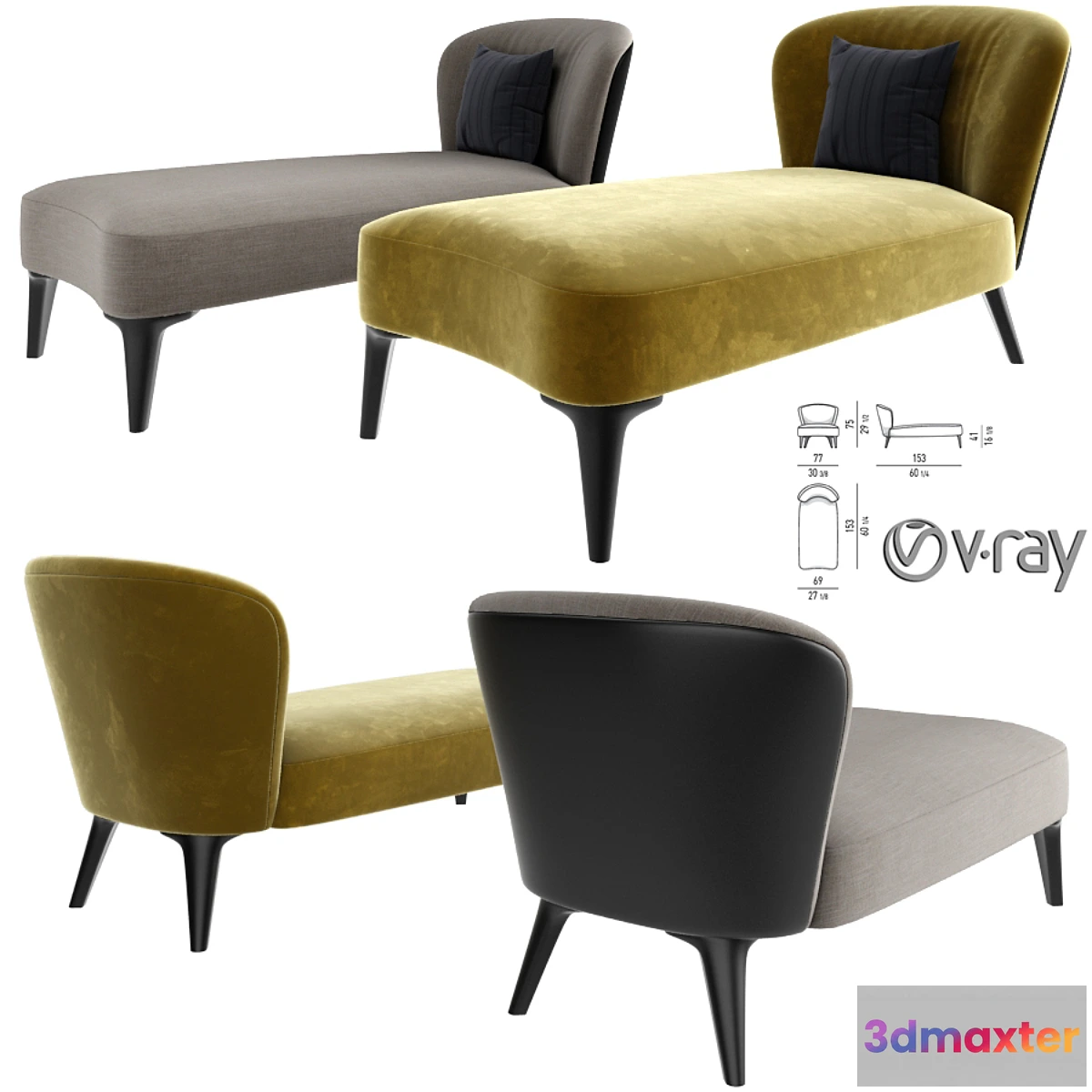 602033 - Minotti Aston Daybed With Pillow