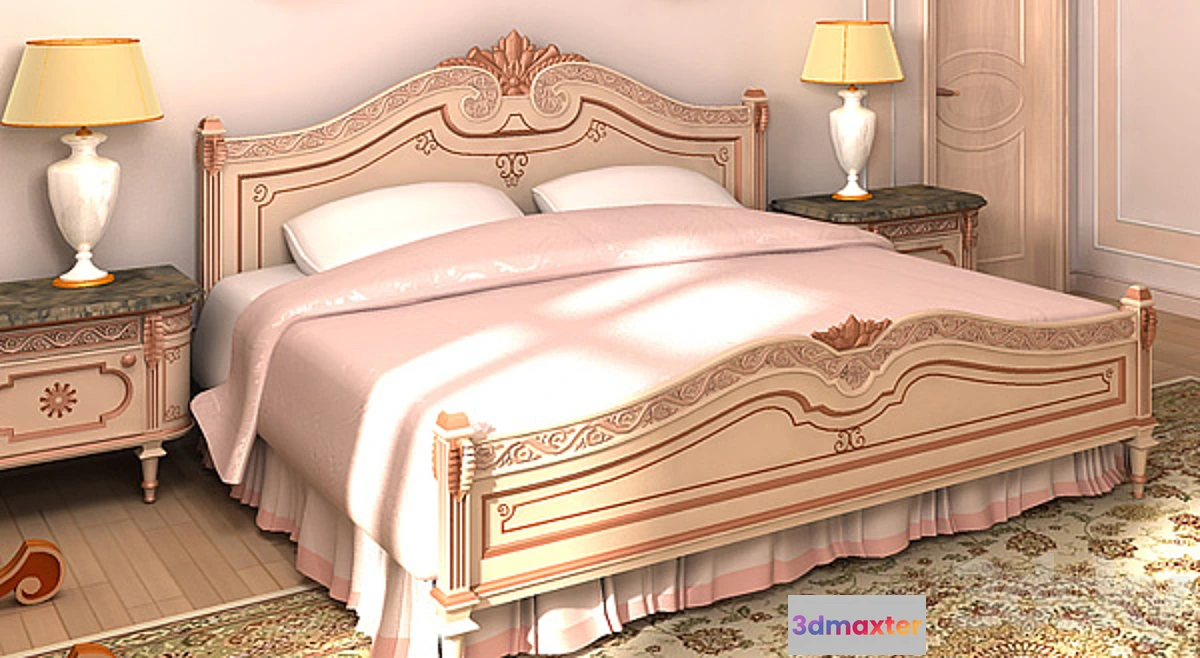 623793 - 2 + Bed + bedside 2 desktop lamps