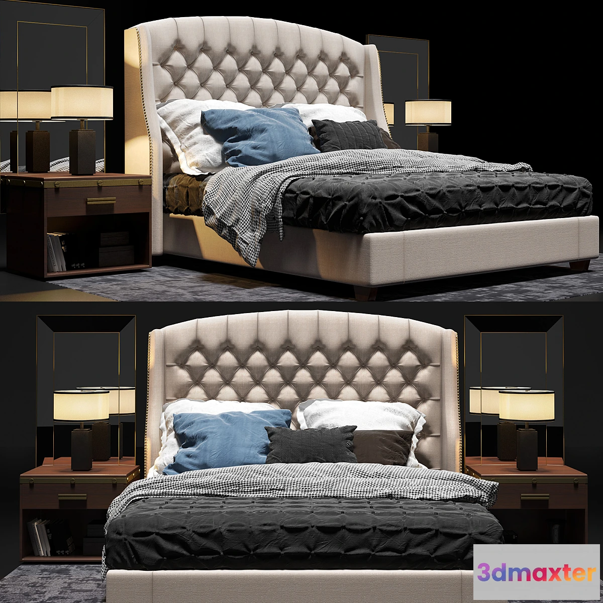 624441 - Restoration Hardware Warner Tufted Bed - No.2