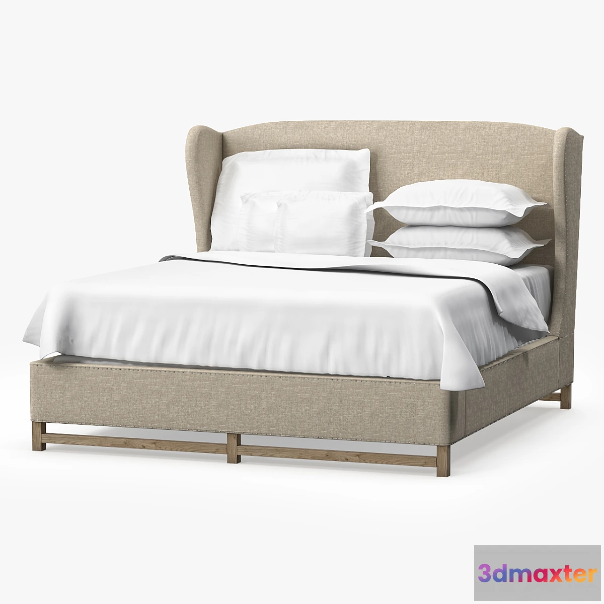 636781 - Restoration Hardware FRENCH WING UPHOLSTERED BED WITHOUT FOOTBOARD